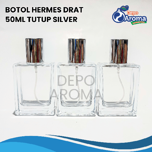 [BTLKC0247] Botol Hermes Drat 50Ml Tutup Silver